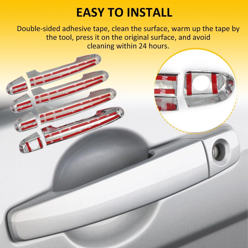 Door Handle Cover Exterior Driver Side And Passenger Fit For 2017-2022d For F-250 Super Duty Car Covers Trim Kit A Silver 8pcs