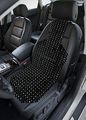 Zone Tech Set Of 2 Classic Black Premium Quality Double Strung Wooden Beaded Ultra Comfort Massaging Car Seat Cushion 