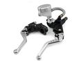 1 Pair Of Silver Universal Motorcycle Motor Part 7 8 22mm Front Cnc Aluminum Handlebar Master Cylinder Reservoir Brake Lever