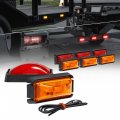 True Mods 8pc 2 5 In Amber Red Rectangle Led Trailer Marker Lights For Truck Black Bezel Dot Fmvss 108 Ip67 Waterproof 