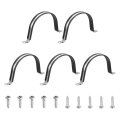 5pcs 108mm 4-1 4 Cable Clamp 2 Hole 304 Stainless Steel Rubber Coated Cushion Insulated Clamps U Holder Pipe Strap With