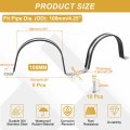 5pcs 108mm 4-1 4 Cable Clamp 2 Hole 304 Stainless Steel Rubber Coated Cushion Insulated Clamps U Holder Pipe Strap With
