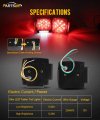 Partsam Pair Slim Square Led Trailer Light Submersible Tail Lights 15 Red 4 White Leds 5050 Smd Stop Turn With Side Clearance