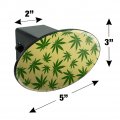 Marijuana Pot Weed Leaf Pattern Oval Tow Trailer Hitch Cover Plug Insert