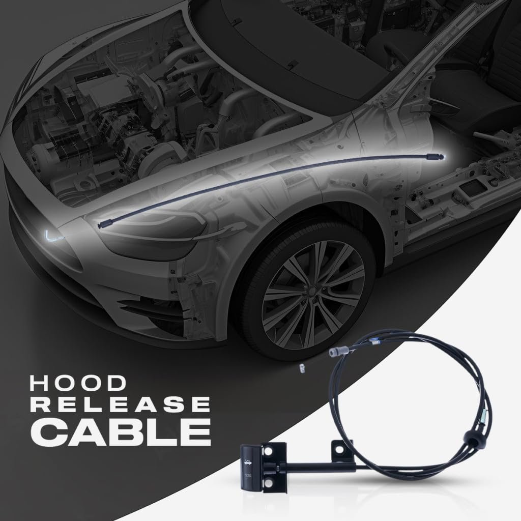 Hood Release Cable For Jeep Cherokee 1990 1996 Texture Black Plastic And Metal With Handle Replacement 55026030