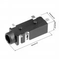 Uxcell 20pcs Pcb Mount 3 5mm 5 Pin Socket Headphone Stereo Jack Video Connector Black Pj328