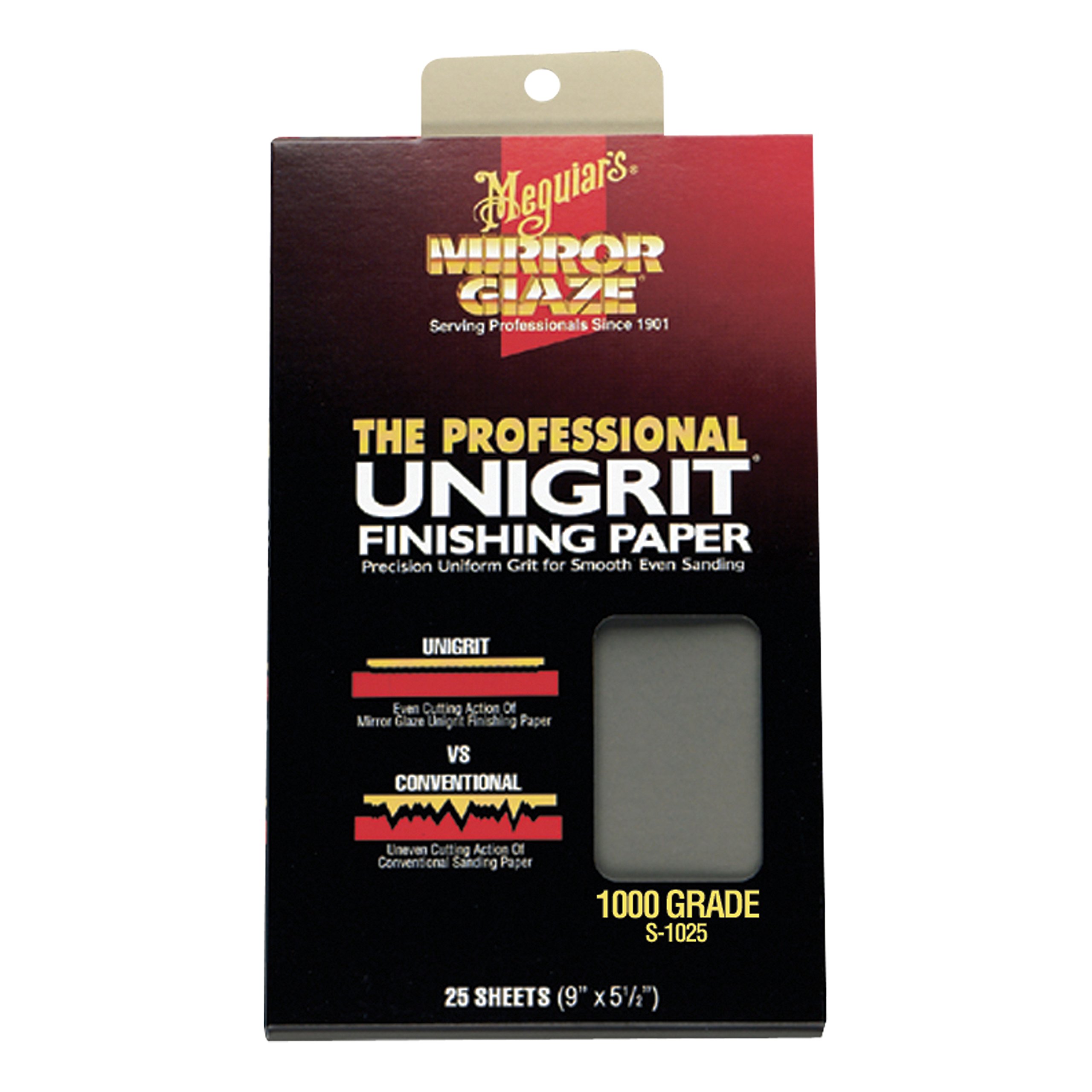Meguiar S S1025 Mirror Glaze Unigrit Finishing Paper 1000 Grit 25 Sheets