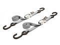 Powertye 1in X 5 5ft Cam Buckle Tie-downs W S-hooks 400 Lb Wll 1 200 Breaking Strength - Silver Pair 
