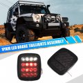 X Autohaux 1 Pair Led Bar Tail Lights Square Brake Taillights Stop Turn Signal Reverse Lamp Red White For Jeep Wrangler Tj Yj