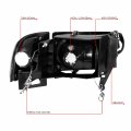 Auto Dynasty 4pcs Dual Led Drl Headlights Assembly And Signal Lamps Compatible With Dodge Ram 1500 2500 3500 Non-sport Model