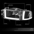 Auto Dynasty 4pcs Dual Led Drl Headlights Assembly And Signal Lamps For Dodge Ram 1500 2500 3500 Non-sport Model 94-02 Driver