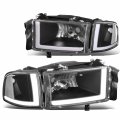 Auto Dynasty 4pcs Dual Led Drl Headlights Assembly And Signal Lamps Compatible With Dodge Ram 1500 2500 3500 Non-sport Model