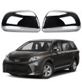 Chrome Mirror Cover Caps For 2011 2019 Toyota Sienna Without Turn Signal Polished Abs Plastic Self Adhesive Exterior 