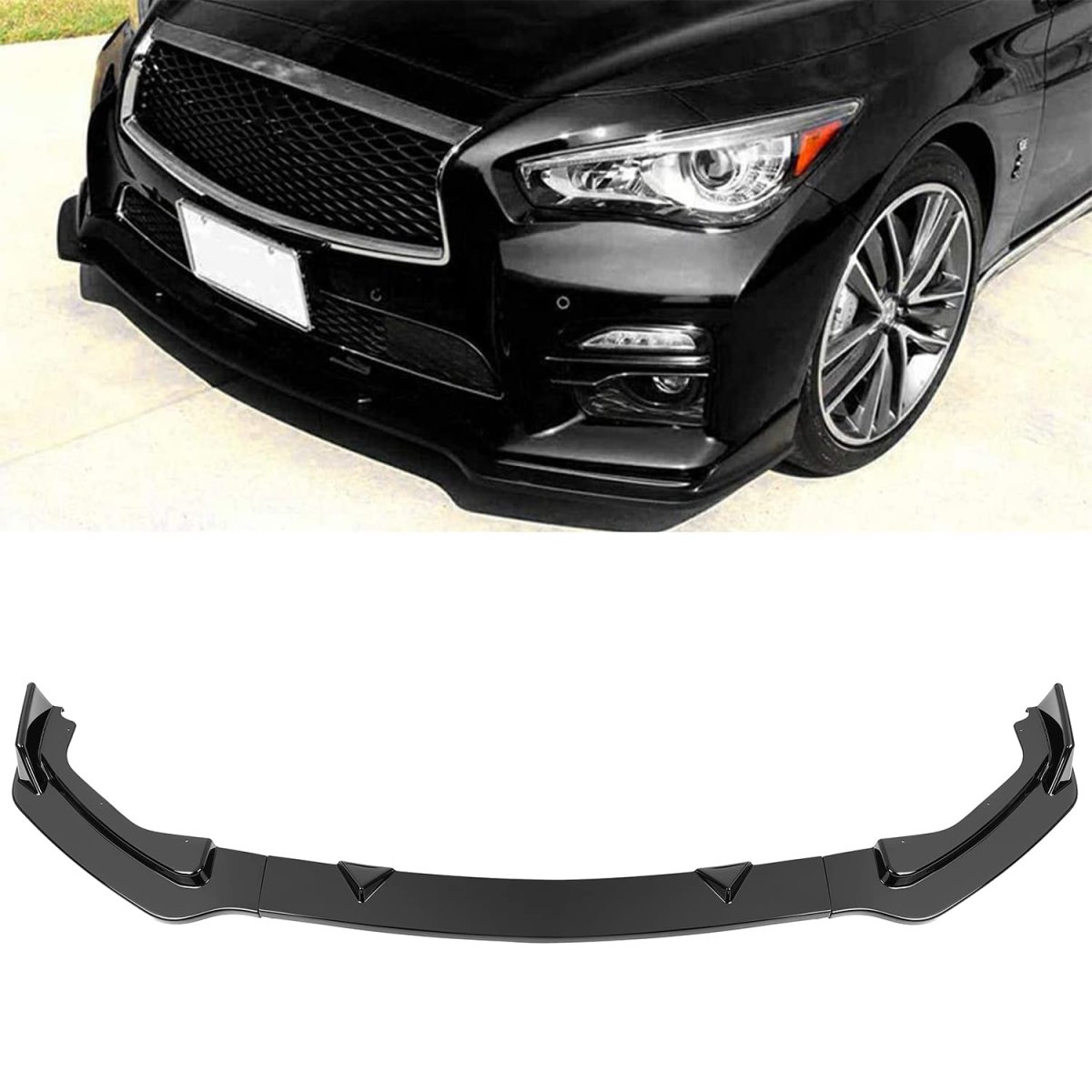 Front Lip Body Kit Spoiler For Infiniti Q50 2014 2017 Base Premium Gloss Black Abs Bumper Protector Bolt On Design