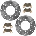 Caltric 2x Rear Brake Disc With Pad Compatible Polaris 524825 2x Rear Brake Disc With Pad Compatible Polaris