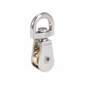 A Lifting Crane Swivel Hook Single Pulley Block Hanging Wire Towing Wheel Zinc Alloy 