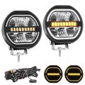 Partsam 5 Inch 156w Round Offroad Lights 16000lm Led Drivings Pods With Strobe Light White Amber Parking Light Spotlight 