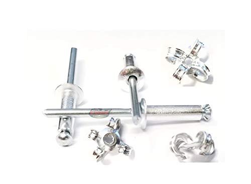 Racer S Speed Shop Mill 3 16 Rivet Small Head Exploding Banana Peel Aluminum Pop Rivets 250 Pack