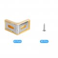 Uxcell 40pcs Metal Plastic L Shaped Angle Bracket 28x28x17mm Shelf Corner Brace Plate With Screws For Cabinets Cupboards Yellow