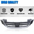 Ecotric Front Bumper Grille Compatible With 2013 2014 2015 Honda Accord 4dr Sedan Chrome Hood Mesh Grill Jdm Mod Style