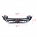Ecotric Front Bumper Grille Compatible With 2013 2014 2015 Honda Accord 4dr Sedan Chrome Hood Mesh Grill Jdm Mod Style