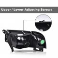 G-plus Headlight Lamps Compatible With 1994-2001 Dodge Ram 1500 1994-2002 2500 3500 Clear Lens Black Housing Reflector