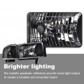 G-plus Headlight Lamps Compatible With 1994-2001 Dodge Ram 1500 1994-2002 2500 3500 Clear Lens Black Housing Reflector