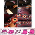 Giftpuzz Car Seat Covers Hummingbird Pink Flower Front And Rear Full Set Of 4 Auto Accessories Protectors Decorative Universal