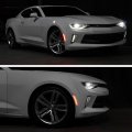 4-pieces Vipmotoz Chrome Housing Full Red Led Front Rear Side Marker Light For 2016-2022 Chevy Camaro Driver Passenger