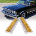 G-plus Side Marker Turn Light Lenses Compatible With Chevy El Camino Malibu1978 1979 Clear Amber Lens Gray Housing Lamps Cover