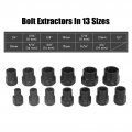 Impact Nut Remover Set Extractor Socket Kit For Rusted Damaged And Stripped Bolts Professional Grade Extraction Tool