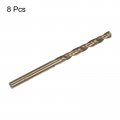 Uxcell 8pcs 5 1mm Drilling Dia Straight Shank High-speed Steel Cobalt Metric Twist Drill Bit Rotary Tool