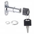 Uxcell Drawer Desk Wardrobe Cabinet Push Plunger Lock 3 4 Cylinder Diameter 1-1 Length Zinc Alloy Chrome Finish Keyed Alike