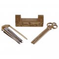 A Set Of Typical Chinese Traditional Straight Key Pins And Flower Bird Tail Antique Lock For Decoration