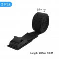Uxcell Tie Down Straps 2pcs Adjustable Buckle Lashing 6 X 1 Cinch Strap For Luggage Packing Cargo Trucks Black