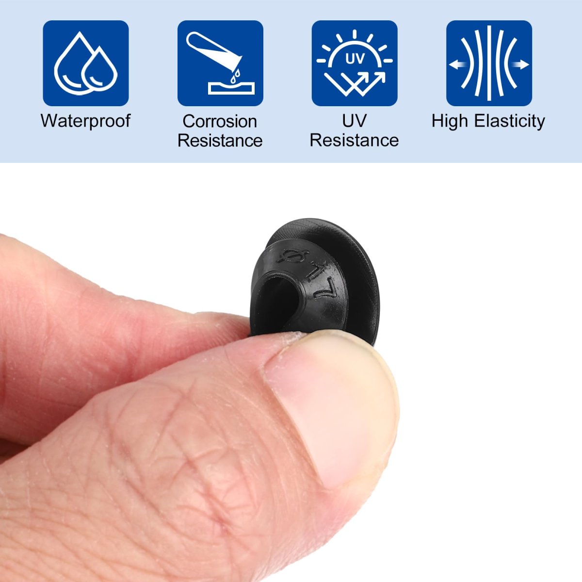 20pcs Rubber Grommets 14mm Mount Dia For 12mm Id Hole Plugs Wiring Firewall Cable Wire Protecting Black