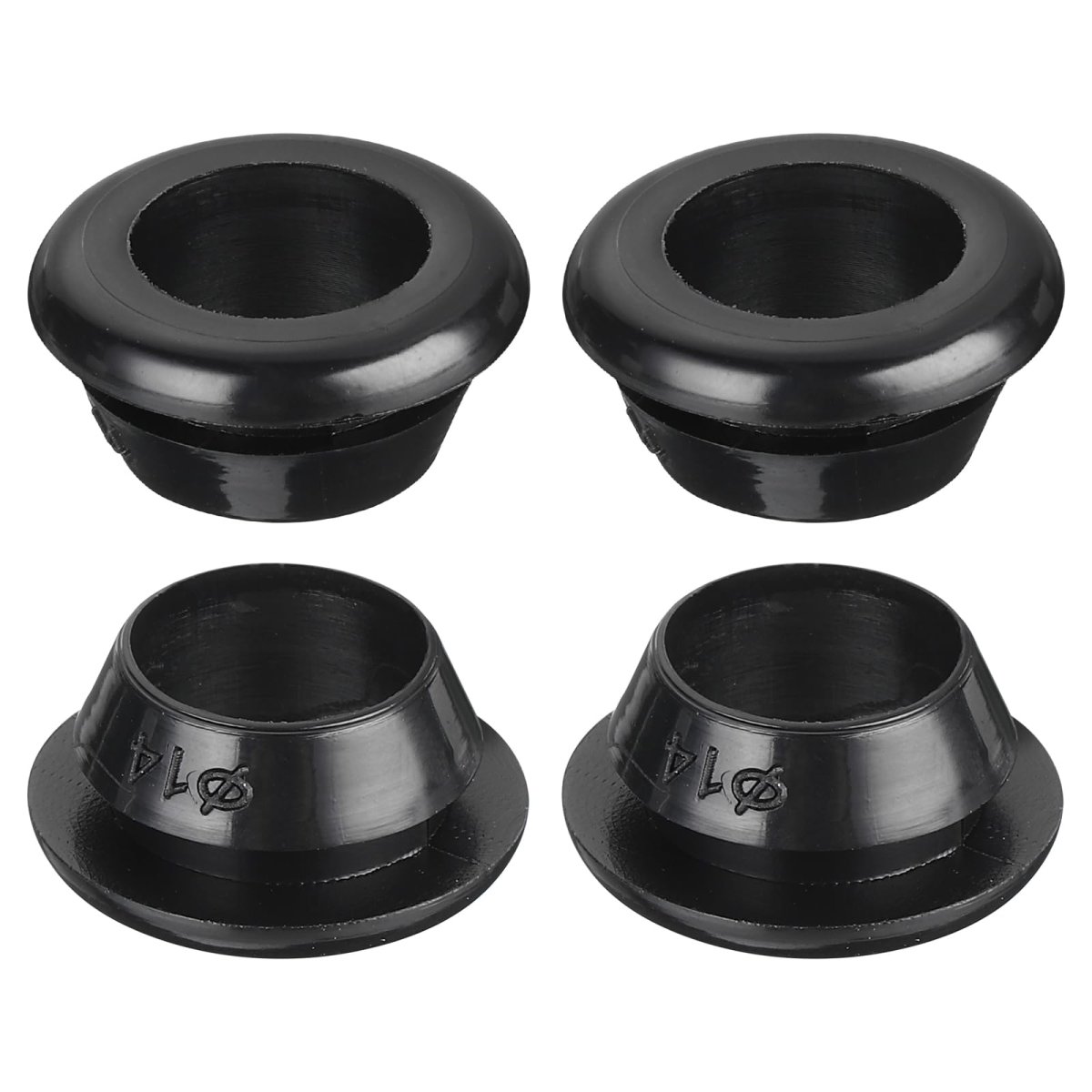20pcs Rubber Grommets 14mm Mount Dia For 12mm Id Hole Plugs Wiring Firewall Cable Wire Protecting Black