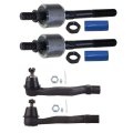 4pc Front Inner Outer Tie Rod End Es3331r Es3332r Ev217 For Honda Civic And Crx 1988 To 1991 