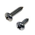 Self Tapping Screws Stainless Steel Material Clear Zinc Finish Coarse Thread Phillips Drive Style Pan Head Shape 12 Pieces 