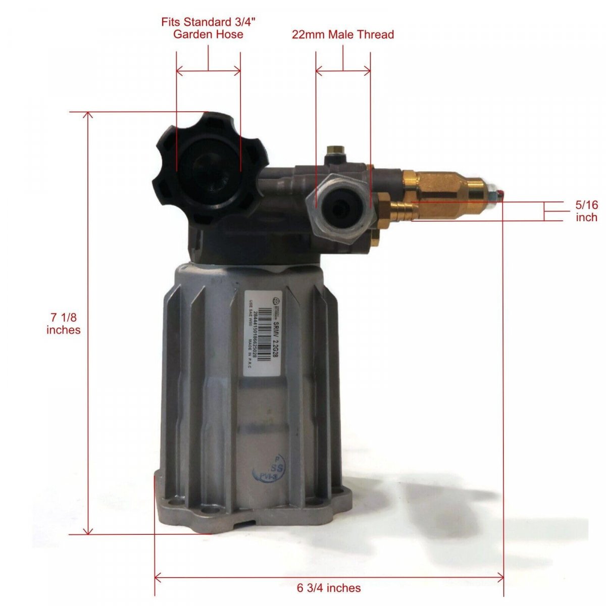 Ar 3 4 In Shaft 2800 Psi Pressure Washer Pump For Husquvarna 6027pw Etq Tpw2500 Includes Thermal Release Valve And Chemical