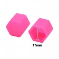 Uxcell 20pcs 17mm Pink Luminous Car Wheel Lug Nut Bolt Hub Screw Cover Protective Cap
