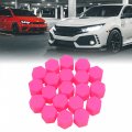 Uxcell 20pcs 17mm Pink Luminous Car Wheel Lug Nut Bolt Hub Screw Cover Protective Cap