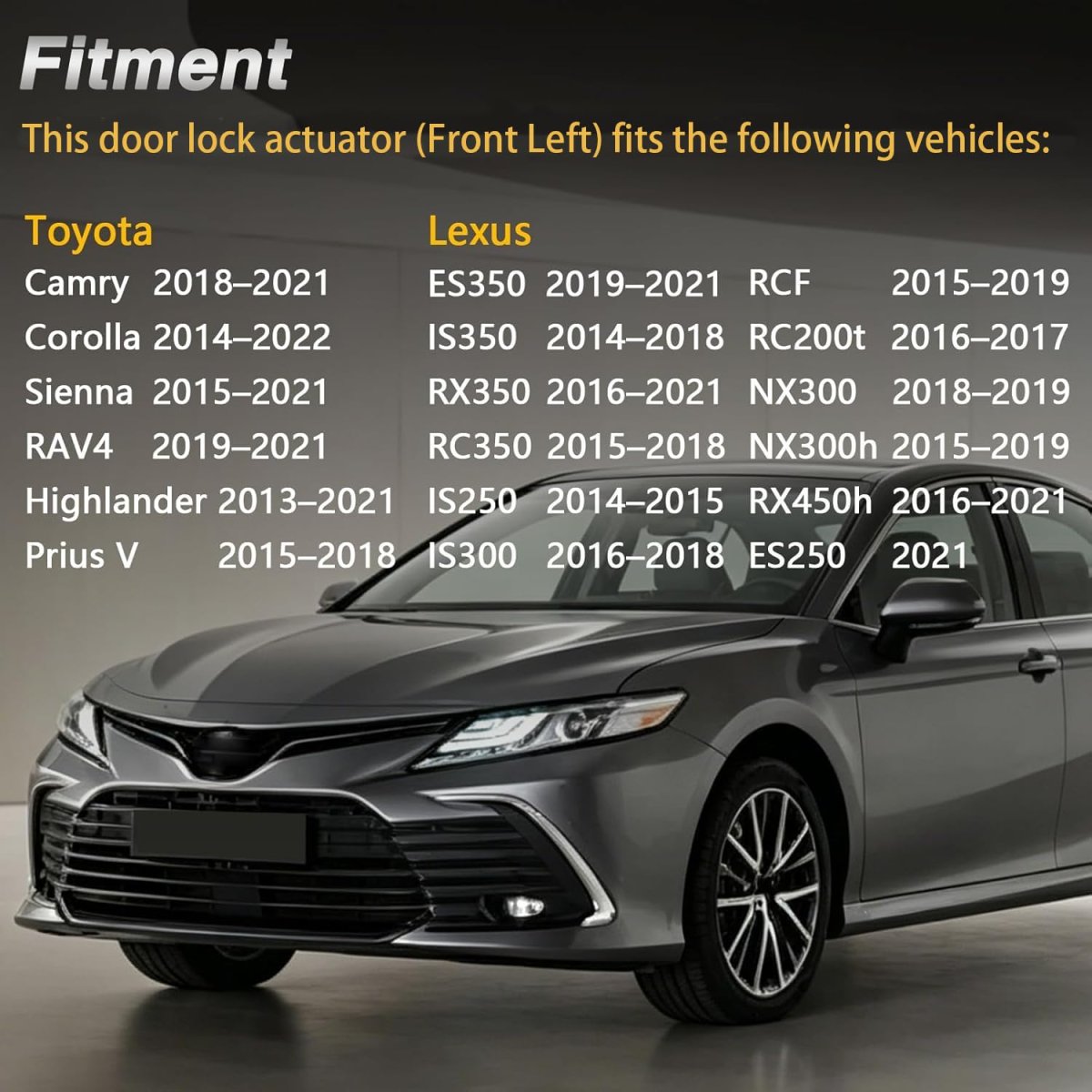 Front Driver Left Side Door Lock Latch Actuator For Toyota Camry Corolla Sienna Rav4 Highlander Prius V Lexus Is250 Is350 Rx350