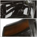 Smoked Amber Corner Headlight Lamps Tool Kit Compatible With Chevy Avalanche Silverado 03-07 W O Factory Cladding