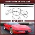 Gtpartes 2pcs Emergency Hood Release Cable Fit For 84-96 Corvette C4