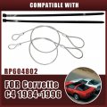 Gtpartes 2pcs Emergency Hood Release Cable Fit For 84-96 Corvette C4