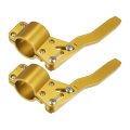2pcs Car Turn Signal Extension Steering Wheel Rod Position Up Kit Gold Tone 