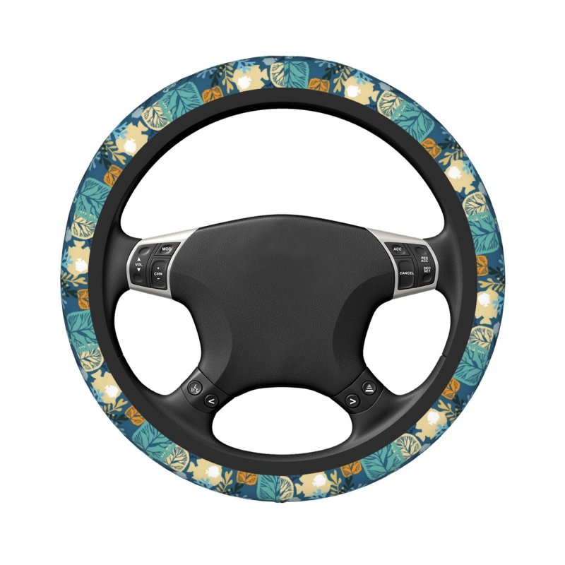 Beautiful Seaweeds Steering Wheel Covers Ocean Coral Reef And Aquatic Kelp Algae Seashells Non Slip Neoprene Car Wrap Cover