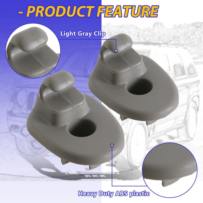 Sun Visor Clip Replacement Retainer For 2005 2015 Jeep Liberty And 2008 2012 Dodge Nitro 1ar26bd1aa 2 Piece Set Light Gray