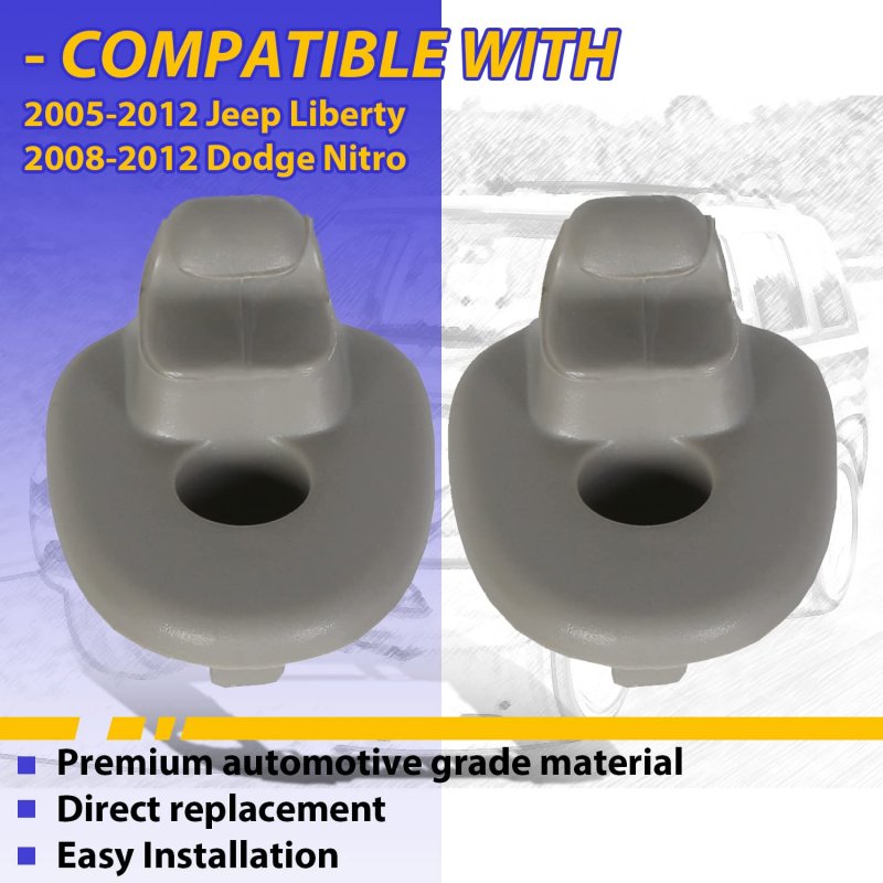 Sun Visor Clip Replacement Retainer For 2005 2015 Jeep Liberty And 2008 2012 Dodge Nitro 1ar26bd1aa 2 Piece Set Light Gray